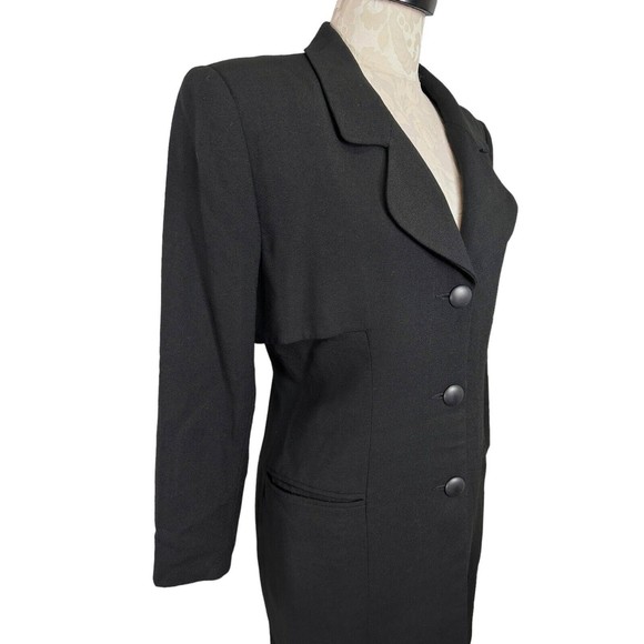 Vintage Tahari Wool Blend Notch Collar Trench Coat Women's 8 - Picture 4 of 16